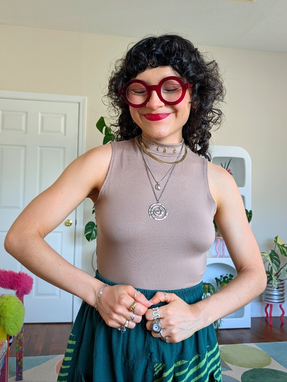 Fashion Nova Brown mockneck crop top